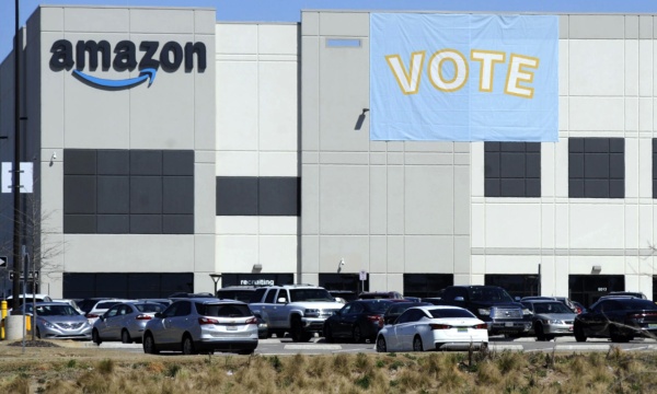 Workers at this Amazon warehouse in Bessemer, Ala., held a revote on unionizing in March 2022, but the result remains unresolved.